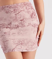 Story Time Printed Mesh Mini Skirt