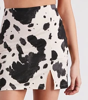 Country Cutie Cow Print Mini Skirt