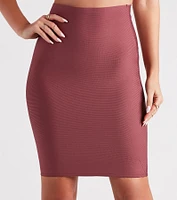 Pristine Chic Bandage Midi Skirt