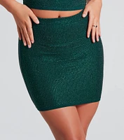 Holiday Hottie Glitter Bodycon Mini Skirt