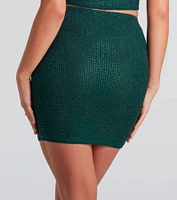 Holiday Hottie Glitter Bodycon Mini Skirt