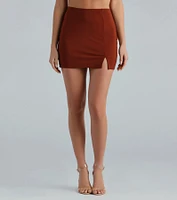 Get Down With Basic Slit Mini Skirt