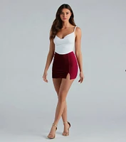 Get Down With Basic Slit Mini Skirt