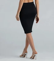 Seamless Smooth Knit High-Rise Pencil Skirt