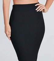 Seasonal Style High-Rise Midi Skirt