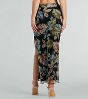 Gorgeous Getaway Tropical Print Maxi Skirt