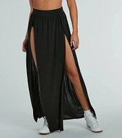 Statement Made High-Rise Dual-Slit Maxi Skirt