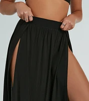 Statement Made High-Rise Dual-Slit Maxi Skirt