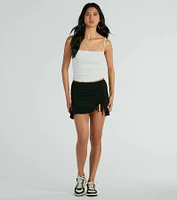 Made Ya Wink Mid-Rise Ruffle Mini Skirt