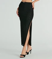 Alluring Dream High-Rise Lace Rosette Maxi Skirt