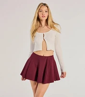 Trendy Twirl Pleated Ponte Skater Skirt