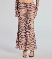 Strut It Out Abstract Zebra Maxi Skirt