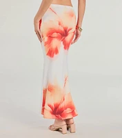 Outside The Lines Floral Print Maxi Skirt