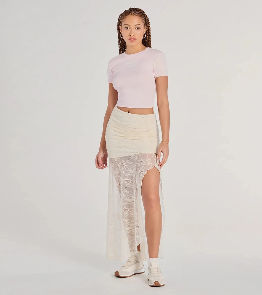 Boho Beauty High Slit Lace Maxi Skirt