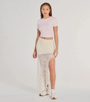 Boho Beauty High Slit Lace Maxi Skirt