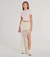 Boho Beauty High Slit Lace Maxi Skirt