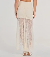 Boho Beauty High Slit Lace Maxi Skirt