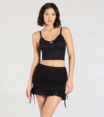 Perfect Match High-Rise Lace Mini Skirt