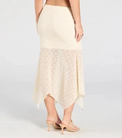 Boho Babe Lace Hanky Hem Maxi Skirt
