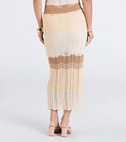 Trendy Match Chevron Knit Midi Skirt