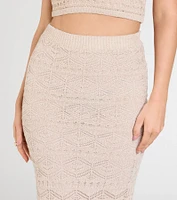Blissful View Crochet Knit Midi Skirt