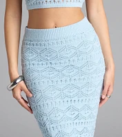 Blissful View Crochet Knit Midi Skirt