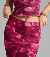 Sultry Bloom Floral Mesh Maxi Skirt