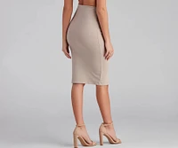Something More High Waist Ponte Pencil Skirt