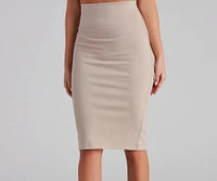 Something More High Waist Ponte Pencil Skirt