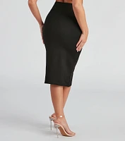 Something More High Waist Ponte Pencil Skirt
