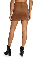 Laced Faux Suede Mini Skirt