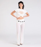 Bohemian Chic Sheer Lace Flare Pants