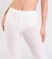 Bohemian Chic Sheer Lace Flare Pants