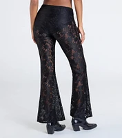 Sultry Boho Crochet Lace Flare Pants