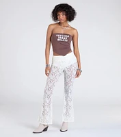 Sheer Fling Lace Flare Pants