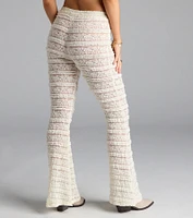 Make A Statement Sheer Lace Flare Pants