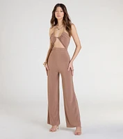 Let's Vacay Halter Cutout Wide-Leg Jumpsuit