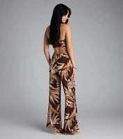 Tropic Time Halter Cutout Wide-Leg Jumpsuit