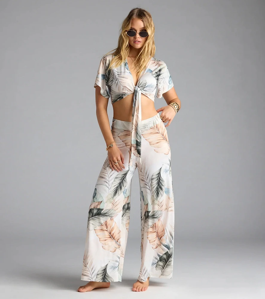 Mornings Tulum Tropical Wide-Leg Pants