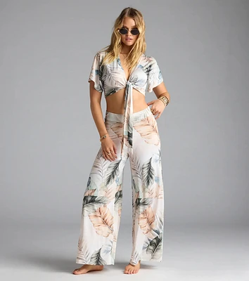 Mornings Tulum Tropical Wide-Leg Pants