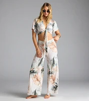Mornings Tulum Tropical Wide-Leg Pants