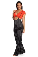 Poised Pinstripes Suspender Pants