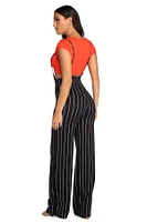Poised Pinstripes Suspender Pants