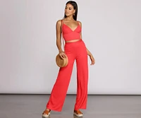 Keeping Knit Sassy Wide Leg Pants