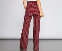 High Waist Striped Trousers