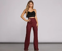High Waist Striped Pants