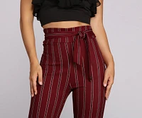 High Waist Striped Pants