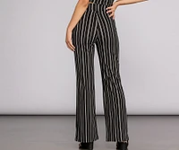 Sleek Stripes High Waist Pants