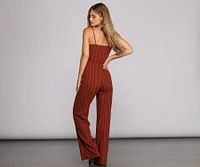 Zero Keyhole Striped Jumpsuit