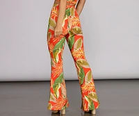 To Paradise Printed Flared Pants